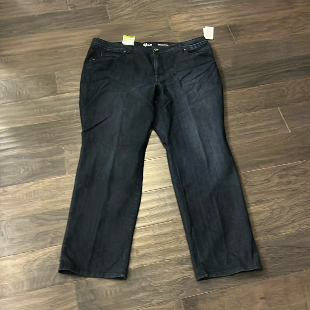 Style & Co Rail Straight Leg High Rise Tummy Control Denim Jeans Womens Size 18W
